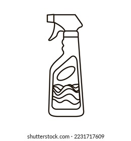 Vektorgrafik-Outline-Illustration einer sauberen Flasche einzeln auf weißem Hintergrund