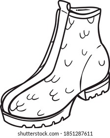 vector outline image of an off-season fashionable women's shoe on a white background
