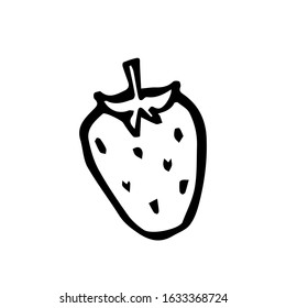 vector outline image of strawberries icon isolated on a white background.