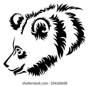 Vector outline image of a wild bear