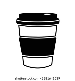 Vector Outline Isolated Take Away Cups Design Isolated on White Background. Hot Take Away Coffee Paper Cups Set. Isolated on White Background Coffee Icons. Outline cups isolated on white background
