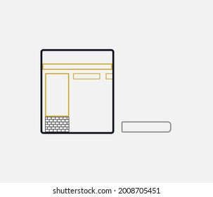 vector outline of the kaaba with minimalist styled white background