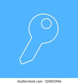 Vector outline key icon on color background 