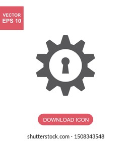 Vector outline key options gear. pictogram in outline style.