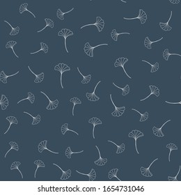 Vector outline leaf seamless pattern. Hand draw eco concept. Abstract nature background. Contour ornament for print cup, textile, wallpaper, banner, wrapping, web, scrapbook, cover, cafe menu, flier