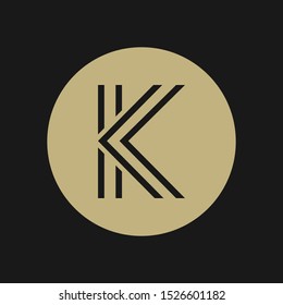 vector outline letter K, logo letter K