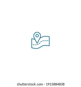 Vector outline of line route map symbol in blue tone