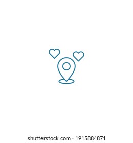 Vector outline of line route map symbol in blue tone