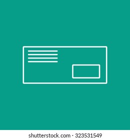 Vector outline mail envelope icon on color background 