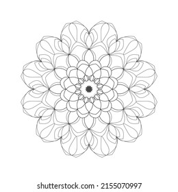 Mandala de contorno de vectores para la página del libro de coloreado. Ornamento redondo de encaje floral. Patrón redondo con flor de estilo étnico tribal. Elementos de diseño natural.