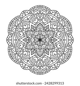 Vector outline mandala decorative and ornamental design for coloring page.vector mandala circles


