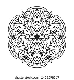 Vektor-Umriss-Mandala-dekoratives und ornamentales Design für die Färbung Seite