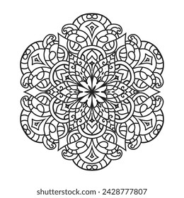 Vector outline mandala decorative and ornamental design for coloring page.vector mandala circles