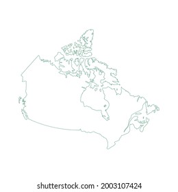 Vector Outline Map Canada Isolated On Stock Vector (Royalty Free