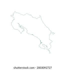 Vector outline map of Costa Rica Map isolated on white background.