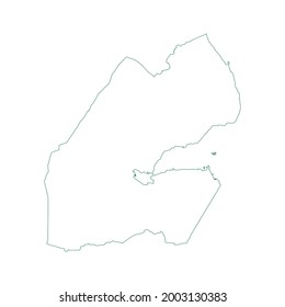 Mapa de esquema vectorial de Yibuti aislado en fondo blanco.