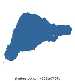 Vector outline map of Easter Island of Chile