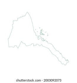 Vector outline map of Eritrea isolated on white background.