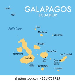 Mapa vetorial das Ilhas Galápagos