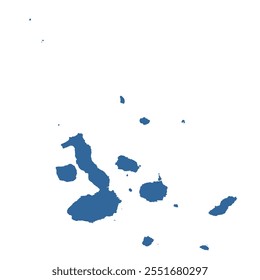 Vector outline map of Galapagos islands of Ecuador