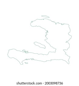 Vector outline map of Haiti isolated on white background.