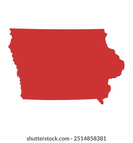 Mapa de contorno vetorial do estado de Iowa nos Estados Unidos