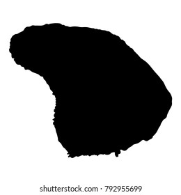 Vector outline map of Lanai island, Hawaii, isolated on white background.