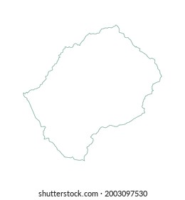 Mapa de esquema de vectores de Lesoto aislado en fondo blanco.