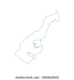Vector outline map of Monaco isolated on white background.
