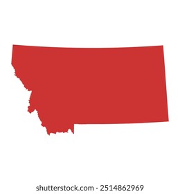 Vector outline map of Montana state of the United States