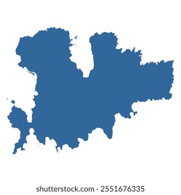 Vector outline map of Mykonos island of Greece
