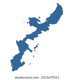 Vector outline map of Okinawa island in Japan