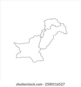 Vector outline map of Pakistan isolated on white background.
Independence day of Pakistan