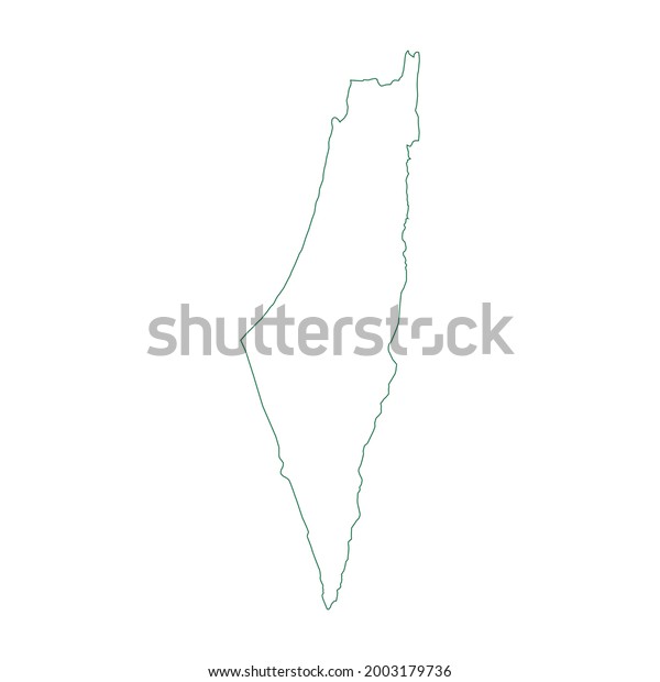 Vector Outline Map Palastine Isolated On Stock Vector (Royalty Free ...