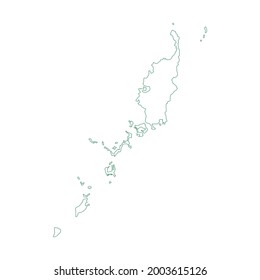 Vector outline map of Palau isolated on white background.