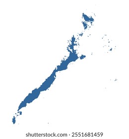 Vector outline map of Palawan island of Philippines