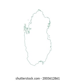 Mapa del contorno vectorial de Qatar aislado en fondo blanco.