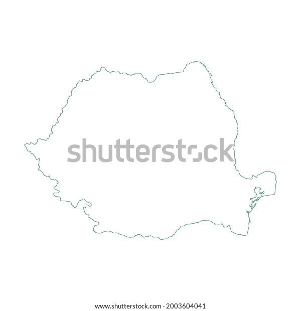 Vector Outline Map Romania Isolated On Stock Vector (Royalty Free ...