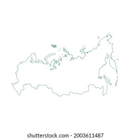 Vector outline map of Russia isolated on white background.