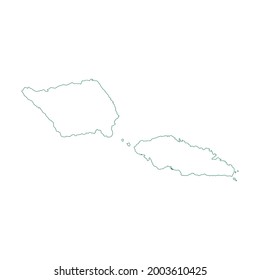 Vector outline map of Samoa isolated on white background.