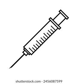 Inyección de la medicina del contorno del Vector aislada en fondo blanco transparente, inyección para el logotipo, el icono, el símbolo, el emblema y el etc.