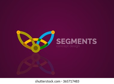 Logotipo geométrico abstrato mínimo do contorno do vetor