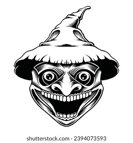 vector outline monster haloween illustration design