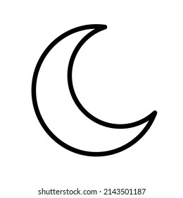 Vector Outline Moon Icon Design Elements Isolated on White Background. Vector Crescent and star for Ramadan Kareem or Bed Time Concept. Astronomy Concept Icon.