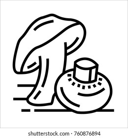 Vector outline mushroom icon