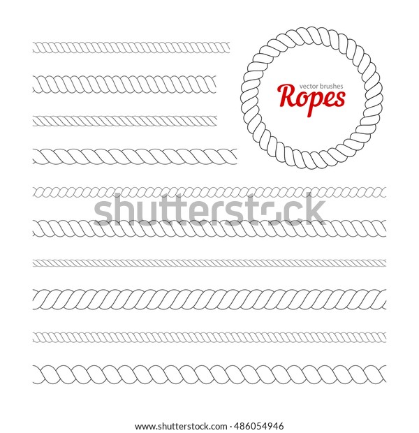 Vector Outline Nautical Rope Thin Thick Stock Vector (Royalty Free ...