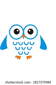 Vector Outline of Owl with white background 