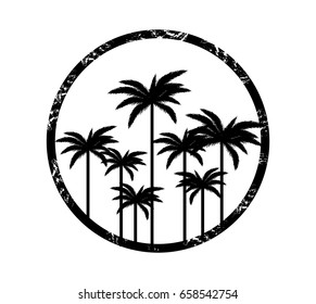 vector outline palm trees silhouette illustration
circle frame icon