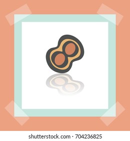 Vector outline peanut food icon on white sticker. Elements for mobile concepts and web apps. Modern infographic logo and pictogram.
