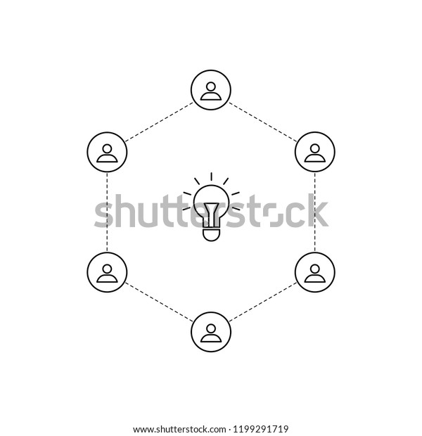 vector outline people lightbulb business meeting stock business meeting outline